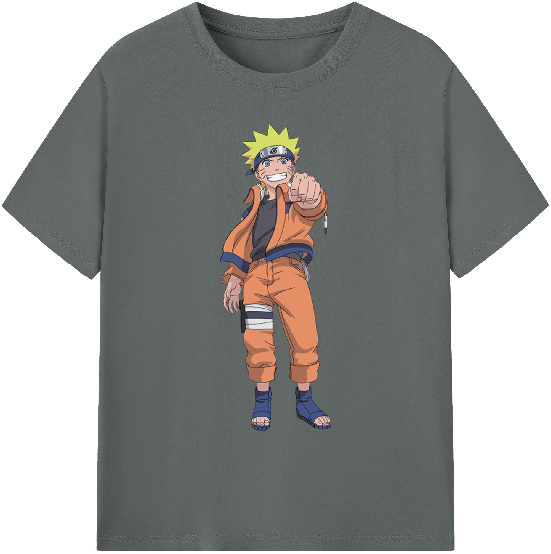 （画像用） NARUTO -ナルト- うずまき ナルト Uzumaki Naruto 綿100％ メンズ半袖Tシャツ｜肌触りやわらか＆通気性